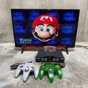 Nintendo 64 N64 Console Bundle 2 OEM Controllers Tested Working